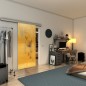 Glasschiebetür SLIM-LINE - Fineprint Modell 120 Gold auf Klarglas
