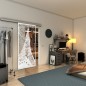 Glasschiebetür SLIM-LINE - Fineprint Modell 132 Weiss auf Klarglas Glasschiebetür SLIM-LINE - Fineprint Modell 132 Weiss auf Klarglas