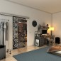 Glasschiebetür SLIM-LINE - Fineprint Modell 149 Schwarz auf Klarglas Glasschiebetür SLIM-LINE - Fineprint Modell 149 Schwarz auf Klarglas