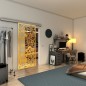 Glasschiebetür SLIM-LINE - Fineprint Modell 149 Gold auf Klarglas
