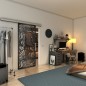 Glasschiebetür SLIM-LINE - Fineprint Modell 165 Schwarz auf Klarglas Glasschiebetür SLIM-LINE - Fineprint Modell 165 Schwarz auf Klarglas
