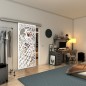 Glasschiebetür SLIM-LINE - Fineprint Modell 172 Weiss auf Klarglas
