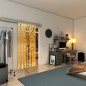 Glasschiebetür SLIM-LINE - Fineprint Modell 182 Gold auf Klarglas