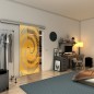 Glasschiebetür SLIM-LINE - Fineprint Modell 197 Gold auf Klarglas