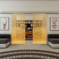 Glasschiebetür SLIM-LINE - Fineprint Modell 015 Gold auf Klarglas