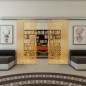 Glasschiebetür SLIM-LINE - Fineprint Modell 016 Gold auf Klarglas