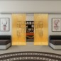 Glasschiebetür SLIM-LINE - Fineprint Modell 025 Gold auf Klarglas