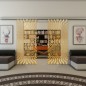 Glasschiebetür SLIM-LINE - Fineprint Modell 042 Gold auf Klarglas