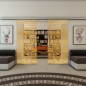 Glasschiebetür SLIM-LINE - Fineprint Modell 073 Gold auf Klarglas