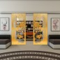 Glasschiebetür SLIM-LINE - Fineprint Modell 110 Gold auf Klarglas