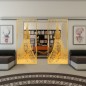 Glasschiebetür SLIM-LINE - Fineprint Modell 132 Gold auf Klarglas