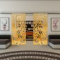 Glasschiebetür SLIM-LINE - Fineprint Modell 170 Gold auf Klarglas