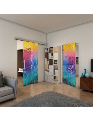 Glasschiebetür SLIM-LINE - Fineprint Model 074 Verlauf auf Klarglas