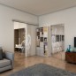 Glasschiebetür SLIM-LINE - Fineprint Modell 117 Weiss auf Klarglas Glasschiebetür SLIM-LINE - Fineprint Modell 117 Weiss auf Klarglas
