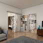 Glasschiebetür SLIM-LINE - Fineprint Modell 125 Weiss auf Klarglas Glasschiebetür SLIM-LINE - Fineprint Modell 125 Weiss auf Klarglas