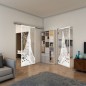 Glasschiebetür SLIM-LINE - Fineprint Modell 132 Weiss auf Klarglas Glasschiebetür SLIM-LINE - Fineprint Modell 132 Weiss auf Klarglas