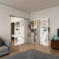 Glasschiebetür SLIM-LINE - Fineprint Modell 133 Weiss auf Klarglas Glasschiebetür SLIM-LINE - Fineprint Modell 133 Weiss auf Klarglas