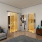 Glasschiebetür SLIM-LINE - Fineprint Modell 168 Gold auf Klarglas Glasschiebetür SLIM-LINE - Fineprint Modell 168 Gold auf Klarglas