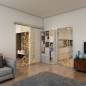 Glasschiebetür SLIM-LINE - Fineprint Modell 171 Gold auf Klarglas Glasschiebetür SLIM-LINE - Fineprint Modell 171 Gold auf Klarglas