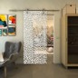 Glasschiebetür PIPE-LINE - Fineprint Modell 016 Weiss auf Klarglas