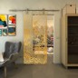 Glasschiebetür PIPE-LINE - Fineprint Modell 056 Gold auf Klarglas