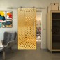 Glasschiebetür PIPE-LINE - Fineprint Modell 068 Gold auf Klarglas