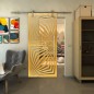 Glasschiebetür PIPE-LINE - Fineprint Modell 070 Gold auf Klarglas