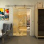 Glasschiebetür PIPE-LINE - Fineprint Modell 073 Gold auf Klarglas