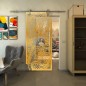 Glasschiebetür PIPE-LINE - Fineprint Modell 108 Gold auf Klarglas