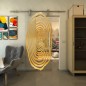 Glasschiebetür PIPE-LINE - Fineprint Modell 109 Gold auf Klarglas