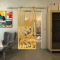 Glasschiebetür PIPE-LINE - Fineprint Modell 112 Gold auf Klarglas