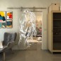 Glasschiebetür PIPE-LINE - Fineprint Modell 116 Weiss auf Klarglas