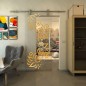 Glasschiebetür PIPE-LINE - Fineprint Modell 163 Gold auf Klarglas