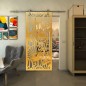 Glasschiebetür PIPE-LINE - Fineprint Modell 165 Gold auf Klarglas