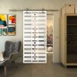 Glasschiebetür PIPE-LINE - Fineprint Modell 174 Weiss auf Klarglas