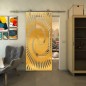 Glasschiebetür PIPE-LINE - Fineprint Modell 197 Gold auf Klarglas