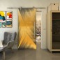 Glasschiebetür PIPE-LINE - Fineprint Modell 026 Gold auf Grauglas