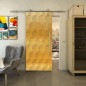 Glasschiebetür PIPE-LINE - Fineprint Modell 029 Gold auf Grauglas