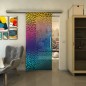 Glasschiebetür SLIM-LINE - Fineprint Modell 016 Verlauf auf Grauglas