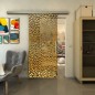Glasschiebetür SLIM-LINE - Fineprint Modell 016 Gold auf Grauglas