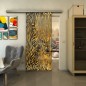 Glasschiebetür SLIM-LINE - Fineprint Modell 017 Gold auf Grauglas