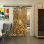 Glasschiebetür SLIM-LINE - Fineprint Modell 023 Gold auf Grauglas