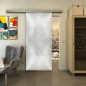 Glasschiebetür SLIM-LINE - Fineprint Modell 025 Weiss auf Grauglas
