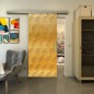 Glasschiebetür SLIM-LINE - Fineprint Modell 029 Gold auf Grauglas