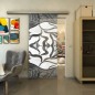 Glasschiebetür SLIM-LINE - Fineprint Modell 031 Weiss auf Grauglas