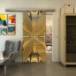 Glasschiebetür SLIM-LINE - Fineprint Modell 037 Gold auf Grauglas