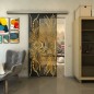 Glasschiebetür SLIM-LINE - Fineprint Modell 039 Gold auf Grauglas