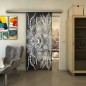 Glasschiebetür SLIM-LINE - Fineprint Modell 039 Weiss auf Grauglas