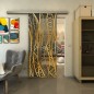 Glasschiebetür SLIM-LINE - Fineprint Modell 040 Gold auf Grauglas