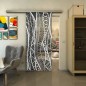 Glasschiebetür SLIM-LINE - Fineprint Modell 040 Weiss auf Grauglas